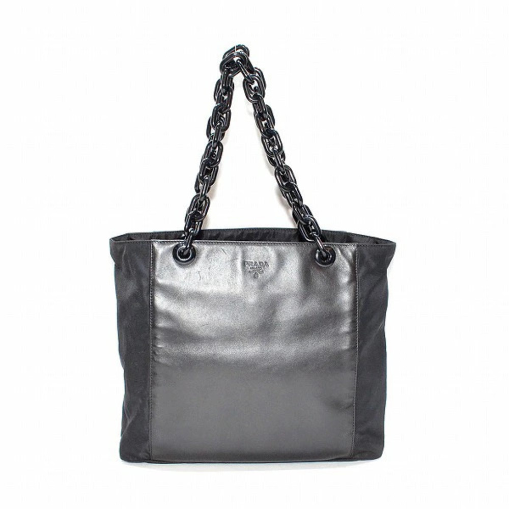 PRADA Chain Tote Bag Black